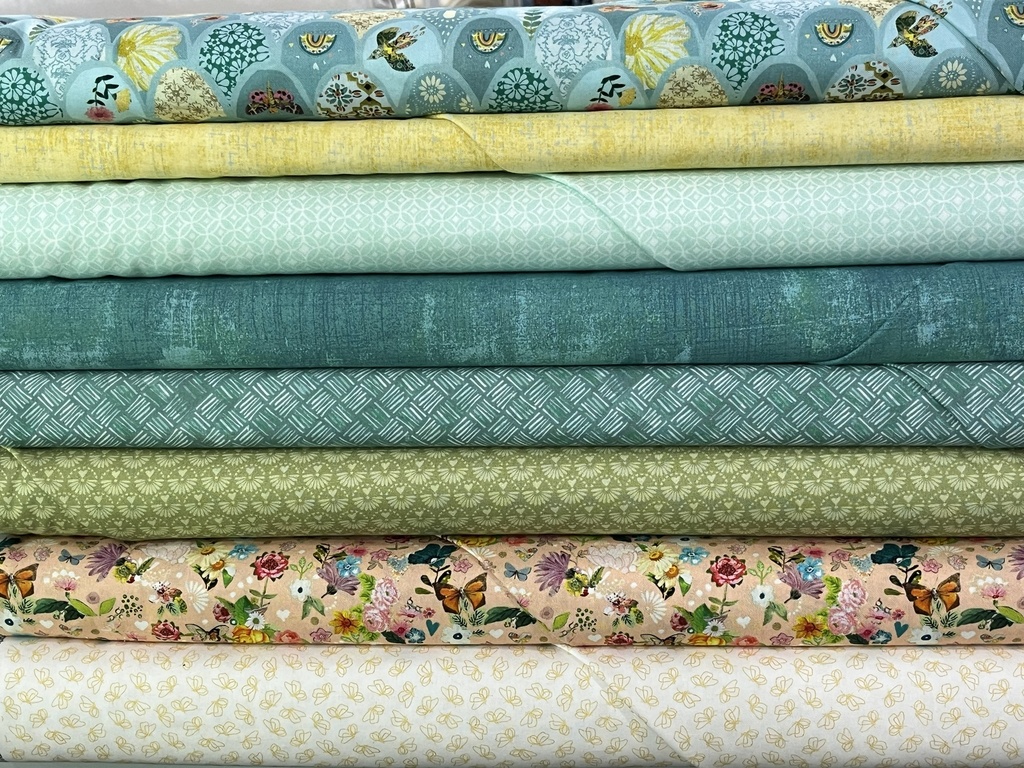 Surf's Up Mega Mystery Quilt Kit, Teal Florals, Mystery Five-0