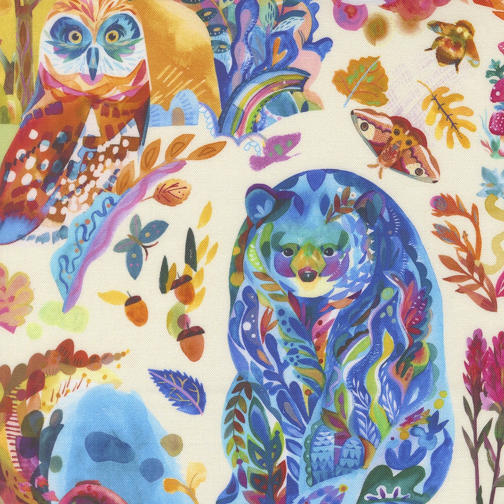 Novelty Watercolor Animals, Northern Brights, Amarilys Henderson, Moda Fabrics