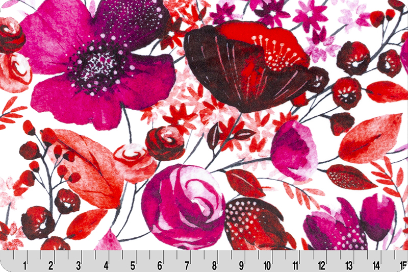 Wild At Heart 60in Cuddle, Scarlet, Shannon Fabrics