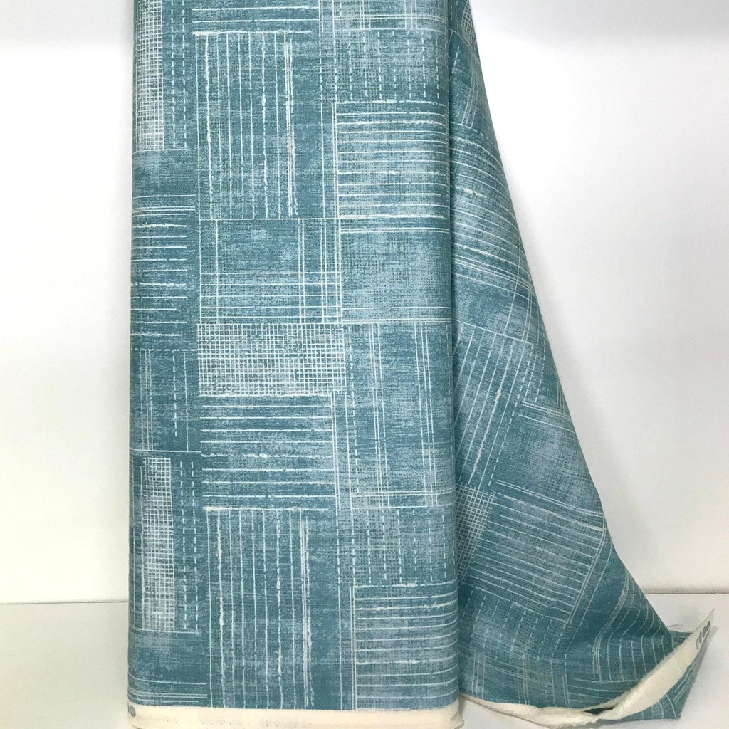 Modern Grid Aqua, AdornIt Fabrics