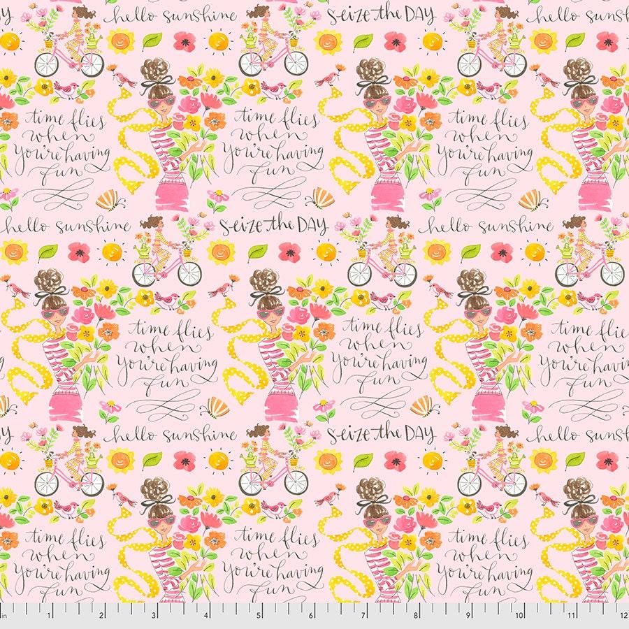 Calendar Girls, Anne Keenan Higgins, Floral Cotton Fabric, Free Spirit Fabrics