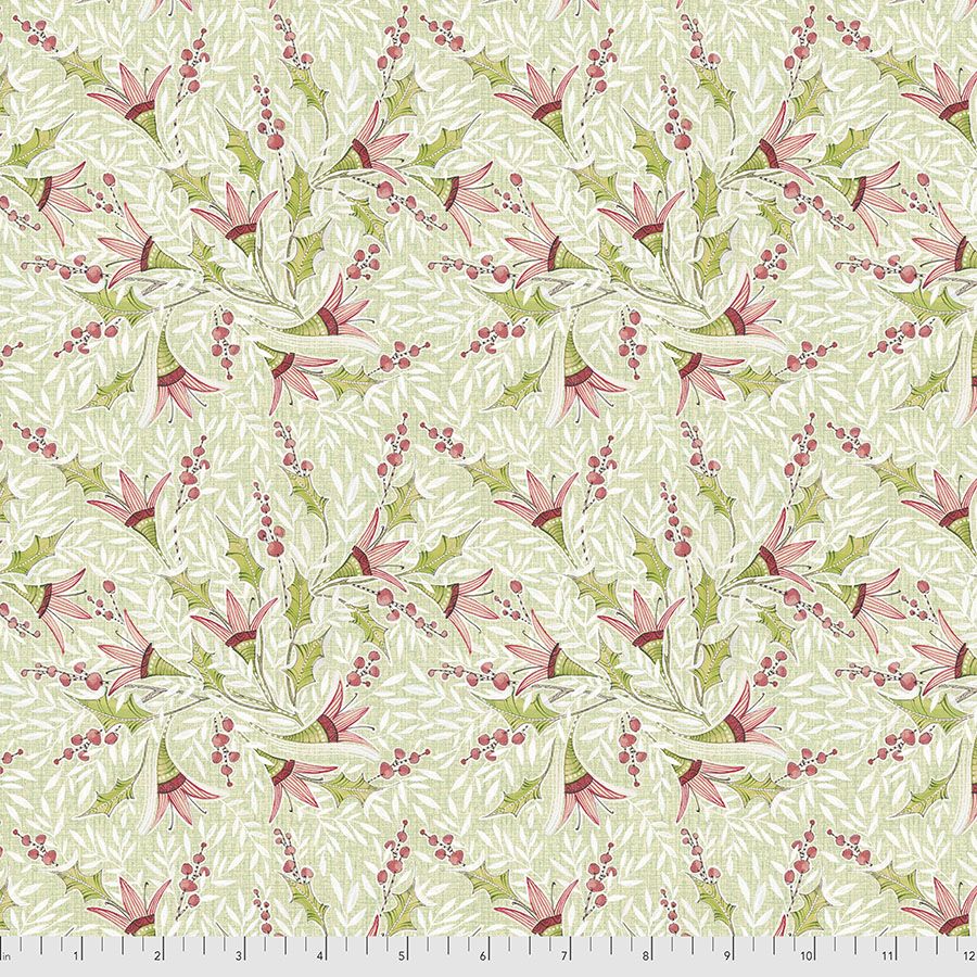 Christmas Fabric, Holly Berries, Floral Fabric, Cori Dantini Fabric, Free Spirit Fabrics