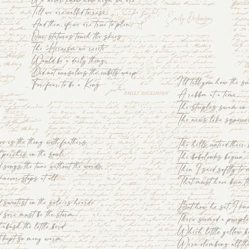 Cream Cotton Fabric, Poetic Manuscripts, Art Gallery Fabric