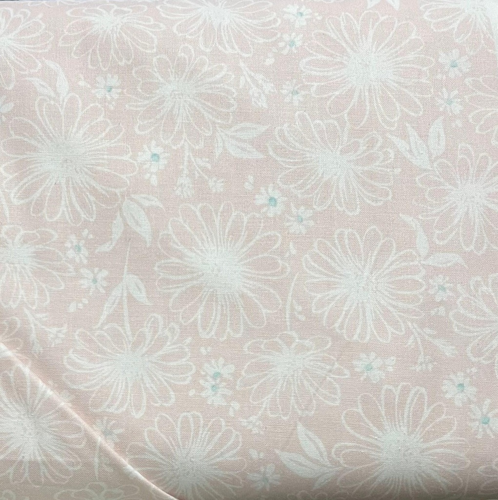 Daisy Floral Fabric, Pink Cotton, Wishwell, Robert Kaufman