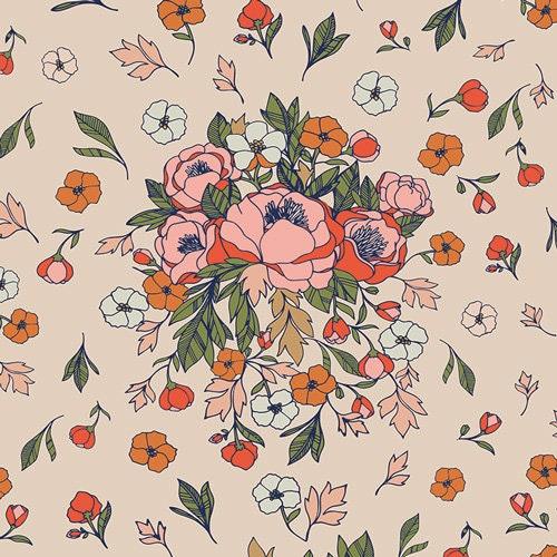 Floral Cotton Fabric, Soulmate Blooms Flirt, Art Gallery Fabrics