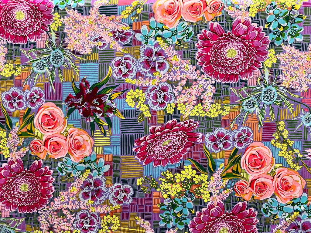 Floral Cotton Lawn, Anna Maria Horner, Tapestry Lilac, Vivacious, FreeSpirit Fabrics