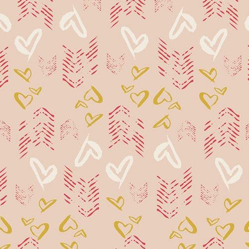 Hearts Cotton Fabric, Soulmate Blooms Flirt, Art Gallery Fabrics