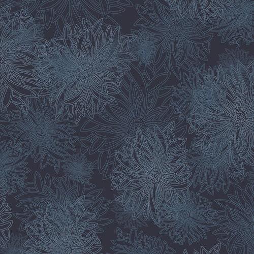 Floral Elements Blue, Nocturne, FE 538,  Art Gallery Fabrics