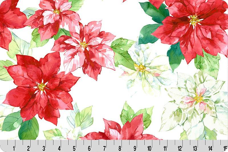 Poinsettia Minky, Digital Cuddle 60in, Shannon Fabrics