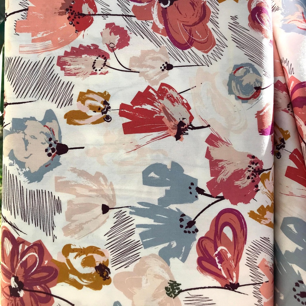 Rose Floral Fabric, Fabric by the Yard, Designed by Pat Bravo, Art Gallery Fabrics