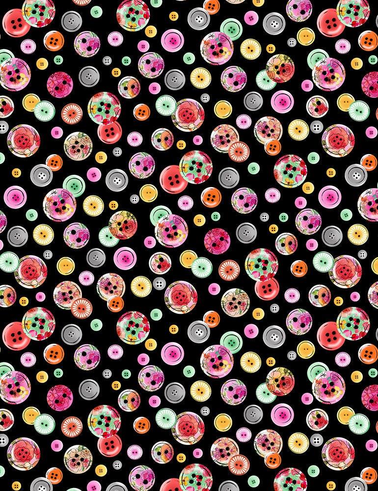 Small Floral Buttons, Gail Cadden, Sew Floral, Timeless Treasures