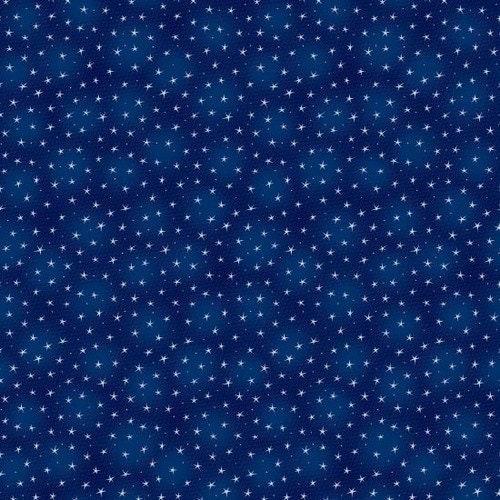 Small Stars, Blue Cotton Fabric, Starlet, Blank Fabric