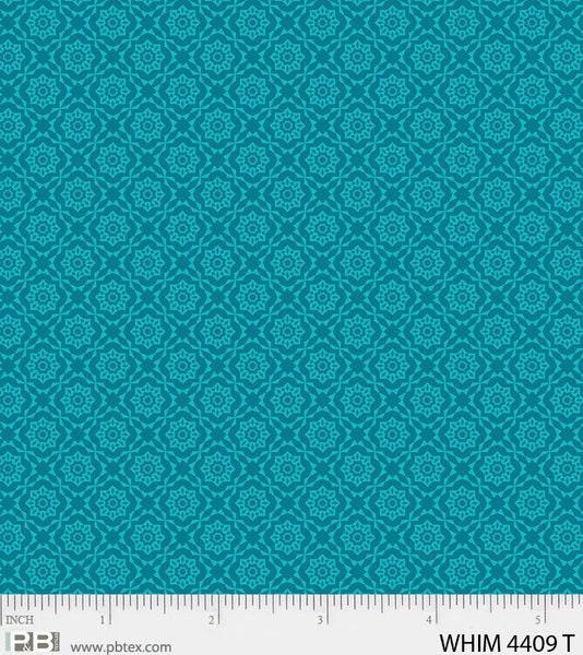 Teal Cotton Fabric, Heather Dutton, Blender Fabric, P&B Textiles