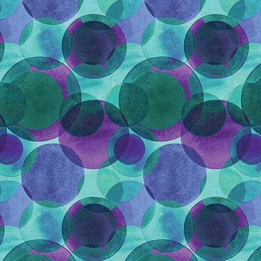 Watercolor Circles, Teal Multi, Bernatex Studios