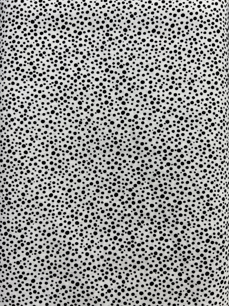 White Cotton with  Black Dots, Black Galaxy Dots, Fabric by the Yard, Stof A/S Fabrics