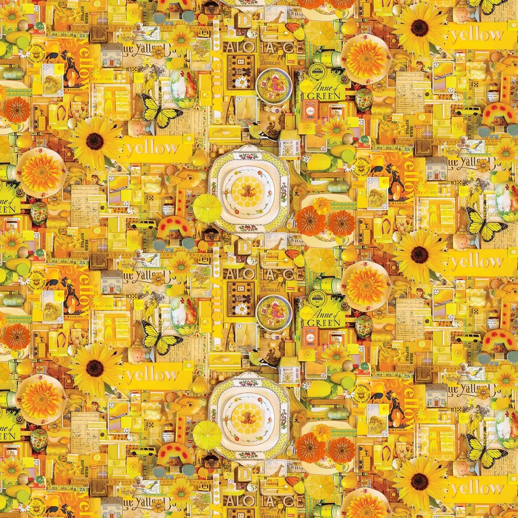 Yellow Collage Fabric, Fabric by the Yard, Northcott Fabric