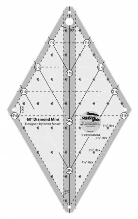 Creative Grids 60 Degree Mini Diamond Ruler Quilt Ruler