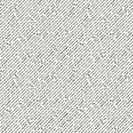 Diagonal Chicken Words, Zooming Chickens, StudioE Fabric