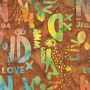 Sienna Batik Words, Found, Carrie Bloomston, Anthology Fabrics