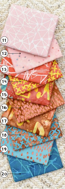 Found Batiks Warm, Fat Quarter Bundle, Carrie Bloomston, Anthology Fabrics