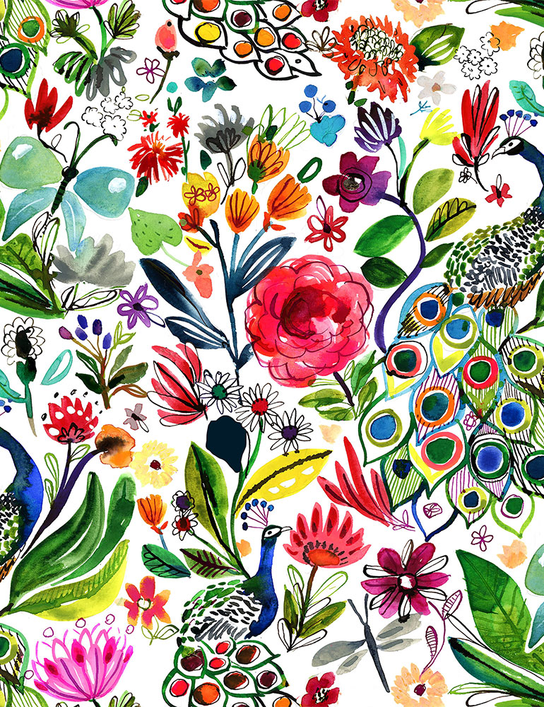 Peacock Floral, by August Wren, Dear Stella