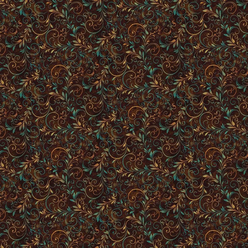 Fall Into Autumn, Brown Flourish, StudioE Fabric
