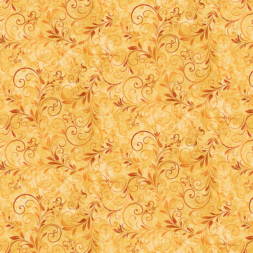 Fall Into Autumn, Yellow Flourish, StudioE Fabric