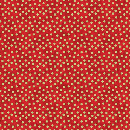 Red/Celery Dot Splendor, Christmas Spirit by David Galchutt, Benartex Fabrics