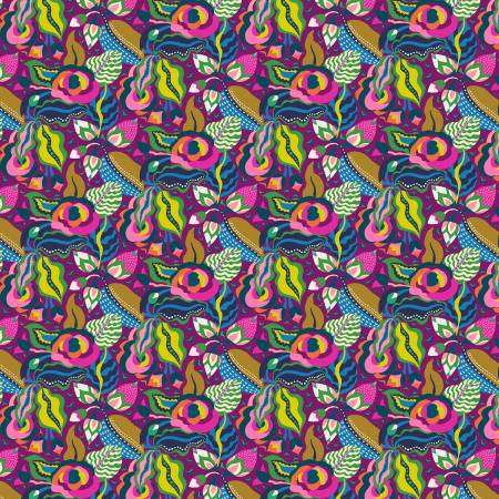 Grape Camellia Cotton Lawn, Sally Kelly, Windham Fabrics