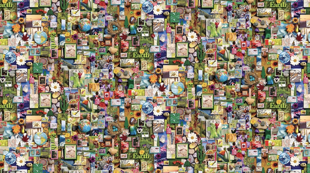 Earth Color Collage Fabric, Shelley Davies, Northcott Fabrics