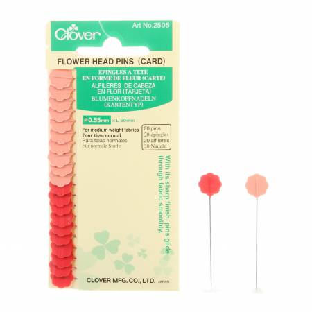 Clover Flower Head Pin, Size 32 - 2in 20ct 2 colors