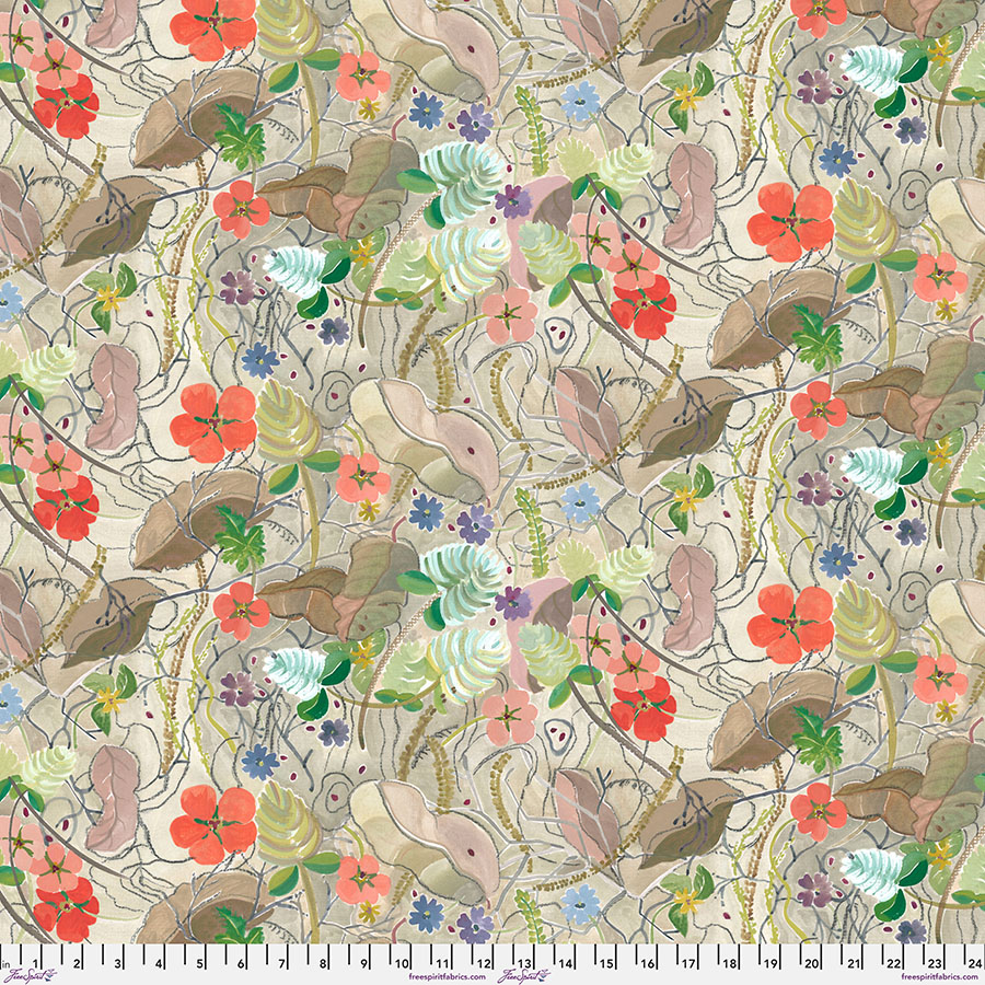 Peppercorn Parchment, Exotic Garden Palace, Denise Burkitt, FreeSpirit Fabrics