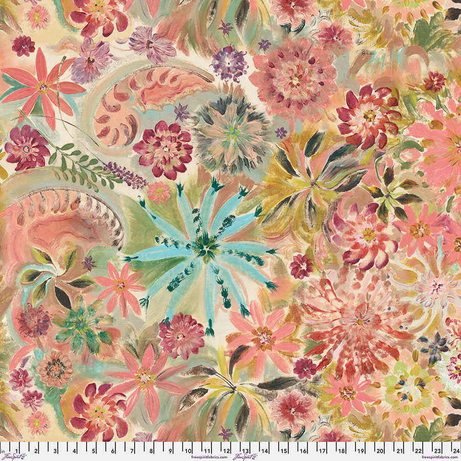 Kashmir Romance-Sandalwood, Exotic Garden Palace, Denise Burkitt, FreeSpirit Fabrics