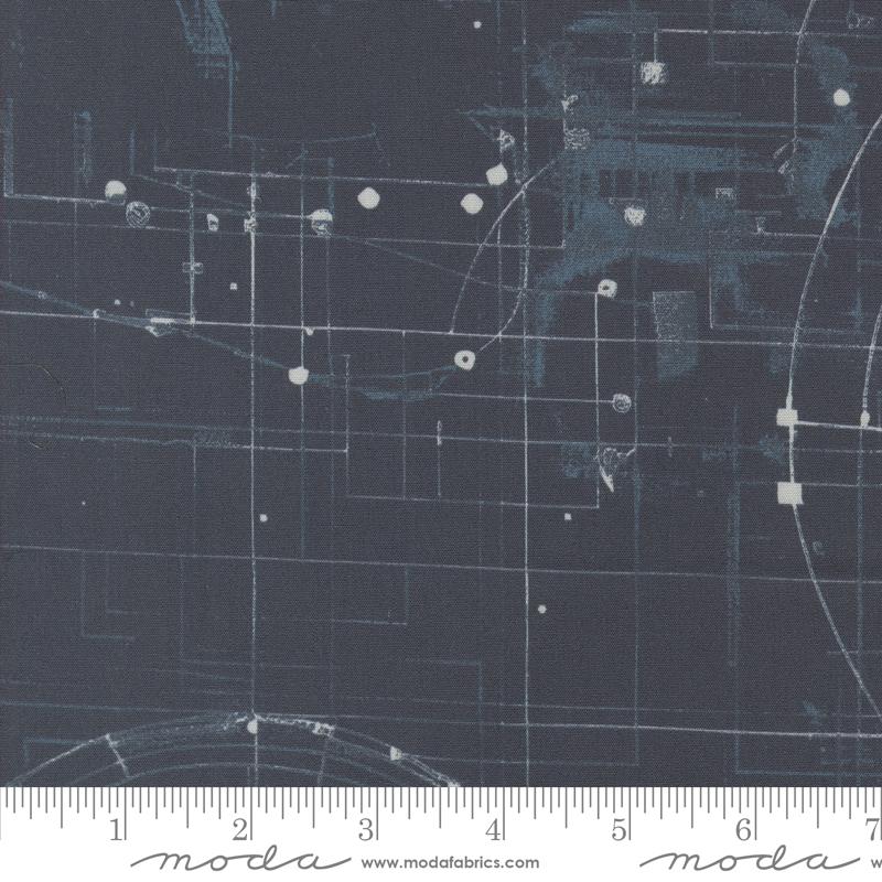 108in Blueprint Quilt Back, Modern Backgrounds Navy, Zen Chic, Moda Fabrics