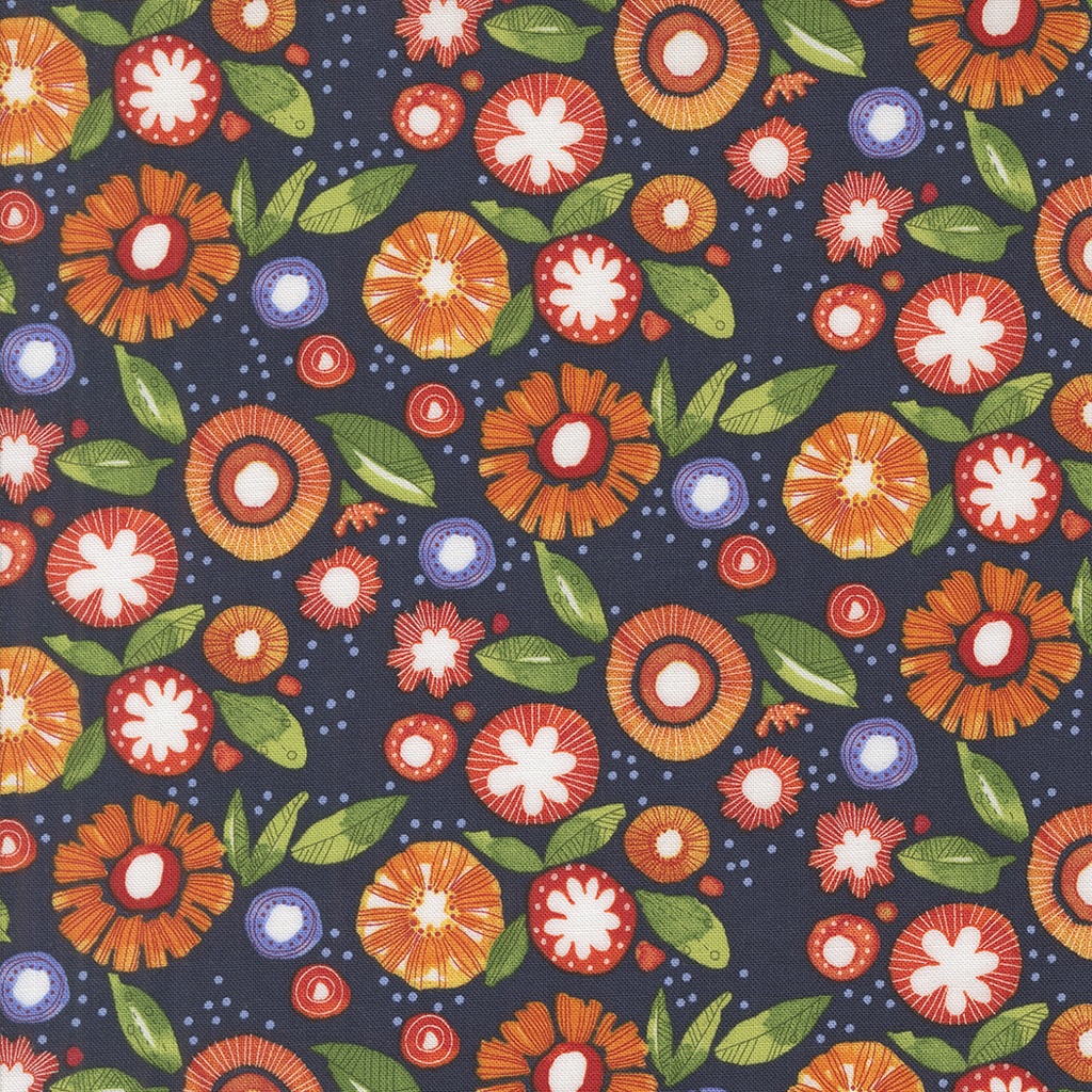 Posy Party Floral, Superbloom Indigo, Robin Pickens, Moda Fabrics