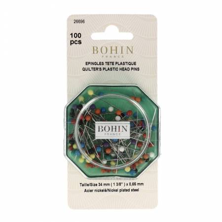 Color Ball Head Extra Long Pin Size 20, 1 1/4in 100ct, Bohin