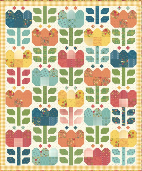 First Blooms Tulip Festival Quilt Kit 68 3/4in x 83in, Heather Peterson, Riley Blake