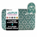 Jaipur Collection Premium Ironing Mat & Steam Glove Bundle Jaipur Blue