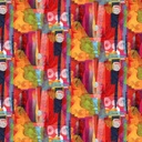 Red Abstract Shapes, Spread the Word, Kathryn Kramer Waters, Blank Quilting