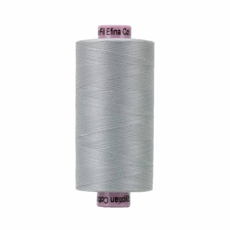 Efina Gentle Silver, Solid 60wt Cotton Thread 1500yd, Wonderfil Threads