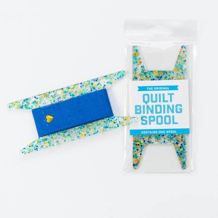 Binding Spool, Blue Teal & Gold Glitter