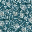 Teal Floral Stencil, Rough Around the Edges, StudioE Fabrics