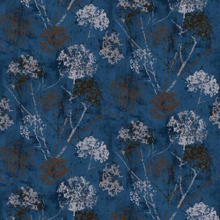 108" Wideback, Navy Dandelion Stamp, StudioE Fabrics