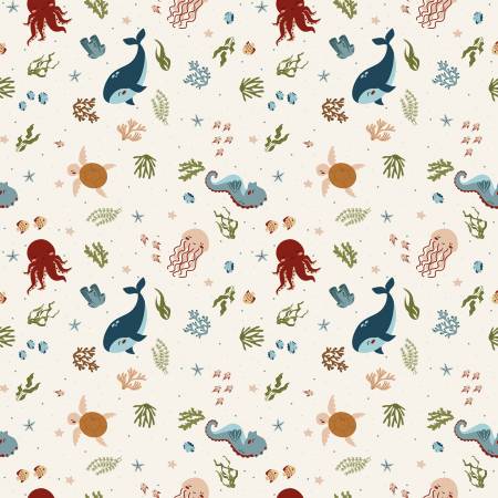 In the Sea Ecru, Created with Love, Jennifer Long, Riley Blake