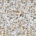 Tan Abstract Newspaper Snips, Spread the Word, Kathryn Kramer Waters, Blank Quilting