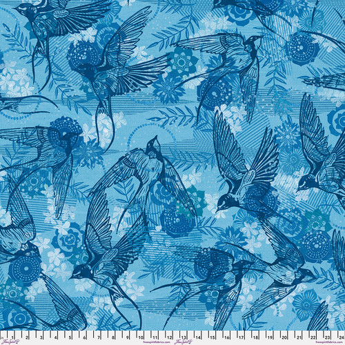 108" Quilt Back, Coming Home-Indigo, Findings, Valori Wells, FreeSpirit Fabrics