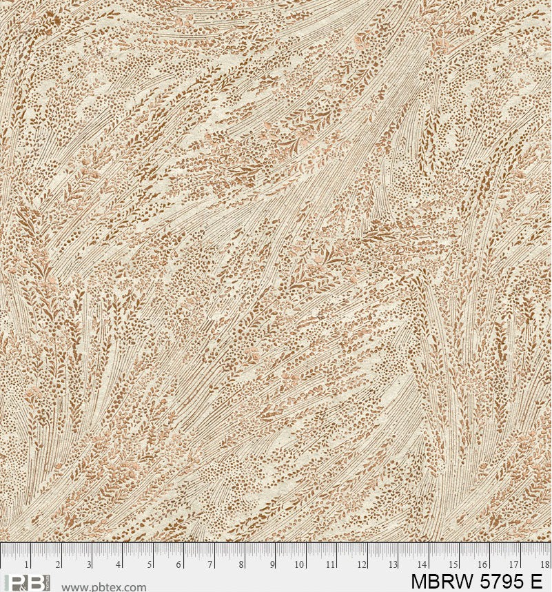 108in Floral Cotton Wideback, Meadow Breeze Tan, P&B Textiles