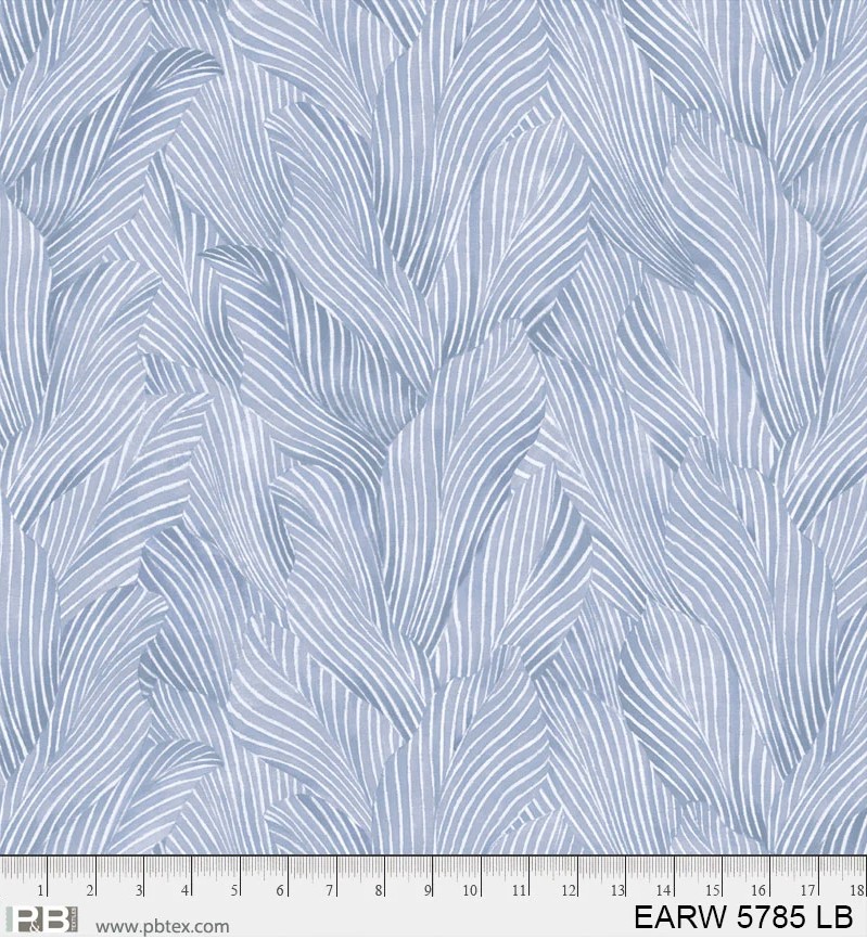 108in Earth Tone, Tonal Leaves, Light Blue Cotton Wideback, P&B Textiles