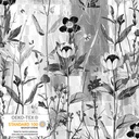 Flowers Light Gray, Stof Fabrics, Fine Lines in Red, Blank Quilting