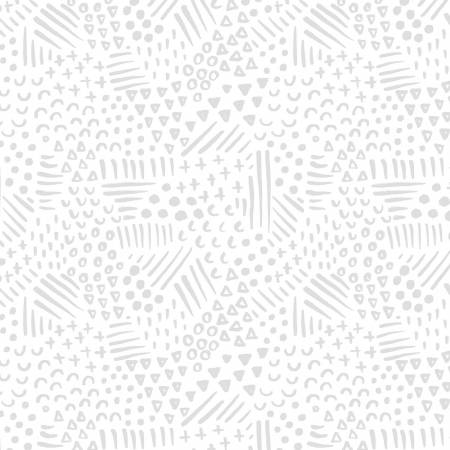 Allover Doodle White on White, Satin Moon Designs, Blank Quilting